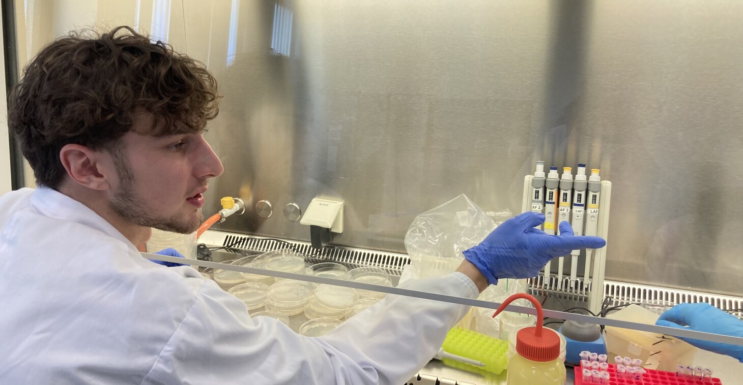 en Simon Van Quathem in het Laboratorium voor Toegepaste Microbiologie en Biotechnologie (LAMB) aan de UAntwerpen