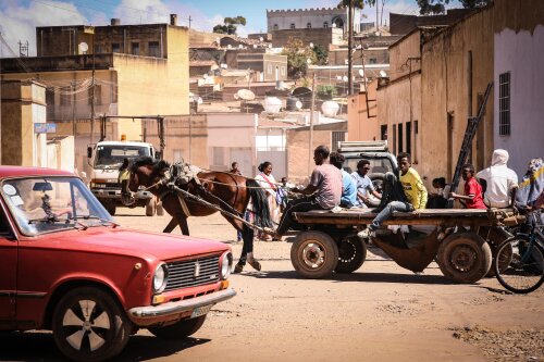 Street photography shows a local street scene