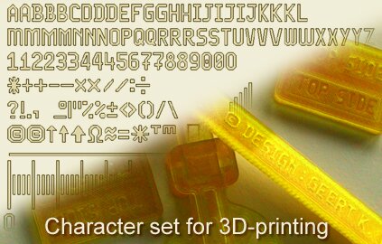 character set for 3d printing