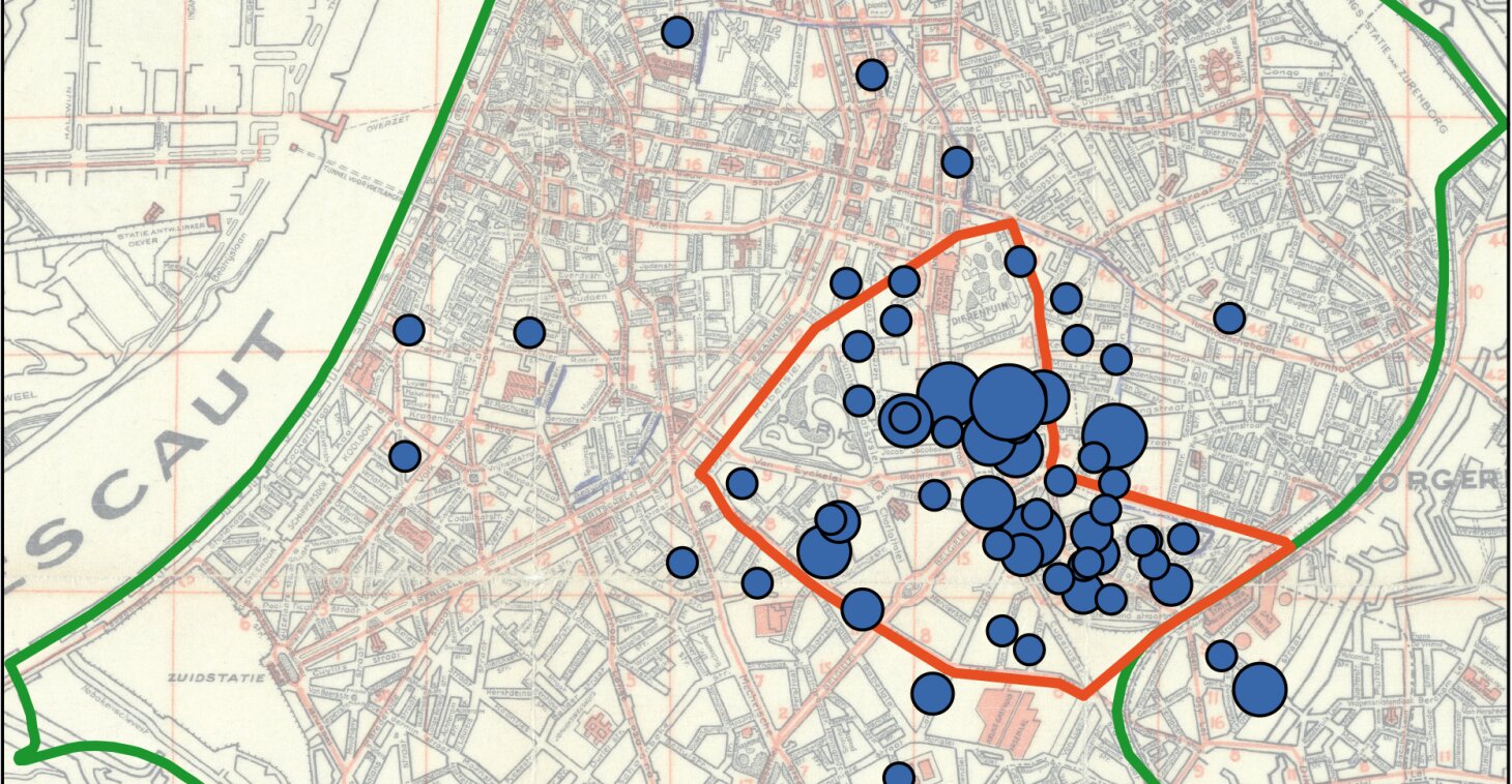 Chapter 30 - Reconstruction map of deported Jews in 1942 on the basis of Van Goethem & Van den Dalen