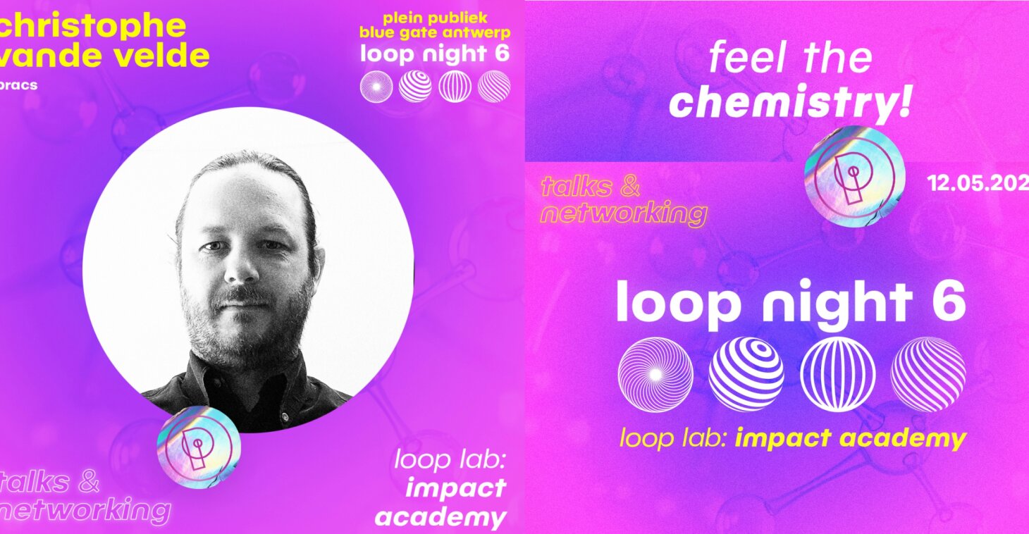 Prof. Cris Vande Velde in feel the chemistry - on 12th May at 19:30 at Plein Publiek. 4 speakers will zoom into innovation paths around sustainable chemistry. Come and listen to their story, victories, struggles and vision of the future!  It is free but you must sign up! 