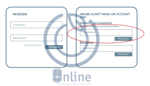 registreren op online bestelplatform
