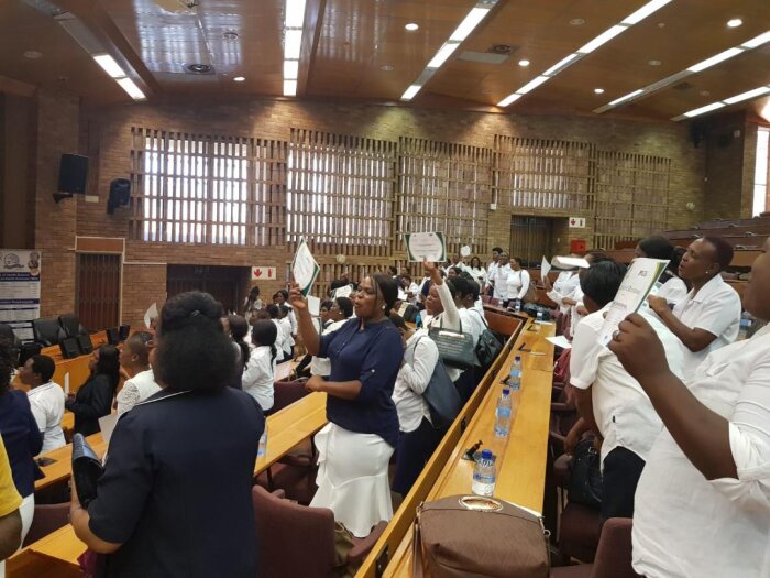 community health workers brandishing certificates of attendance in song at the university of limpopo in march 2019
