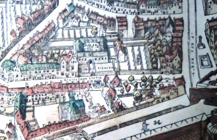 1565: Paardenmarkt in vogelperspectief