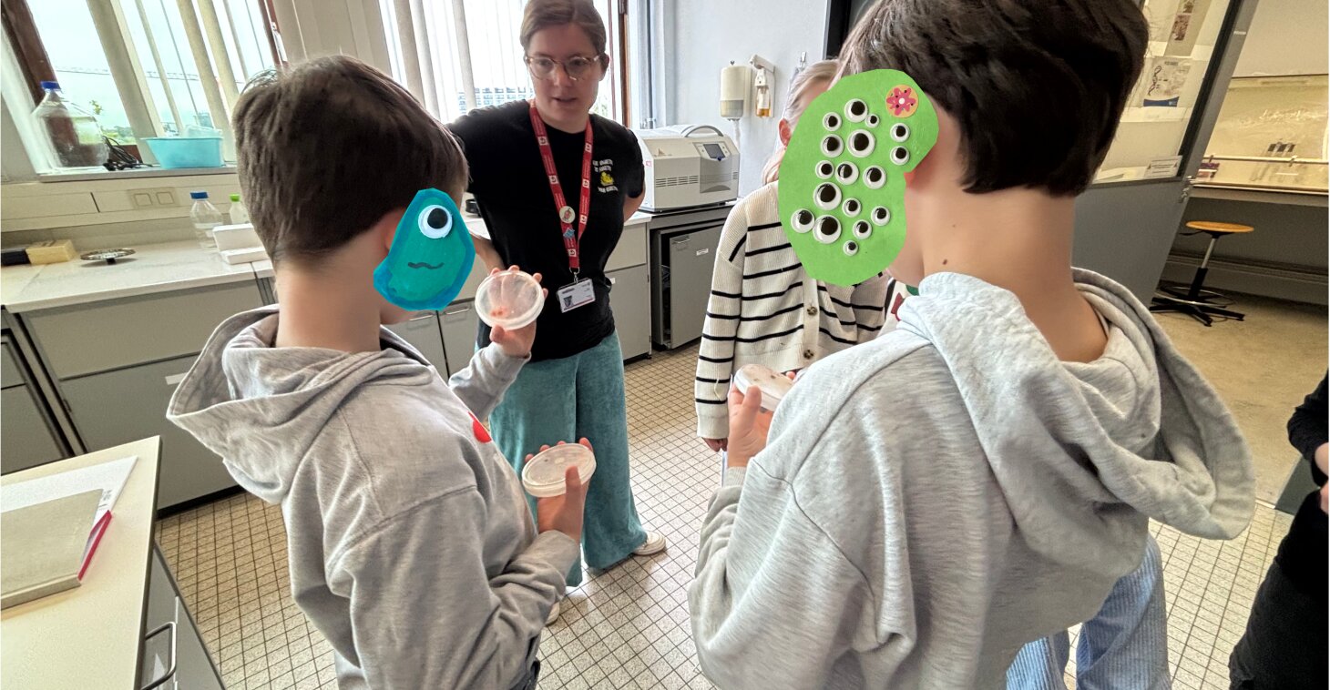 ... checking out the growth of their own samples ...