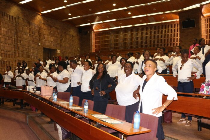 chws animating during their certificate award ceremony at the university of limpopo in march 2019