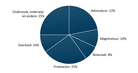 Grafiek: waar starten afgestudeerde juristen?