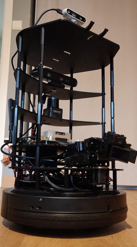 A close look at one of our robot platforms that is being used to validate our research in the real world. These platforms can be equipped with a large variety of sensors and actuators.