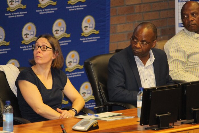 prof. hilde bastiaens (l) and prof. mbuyiselo douglas (r) at the award ceremony of chws at the university of limpopo in march 2019