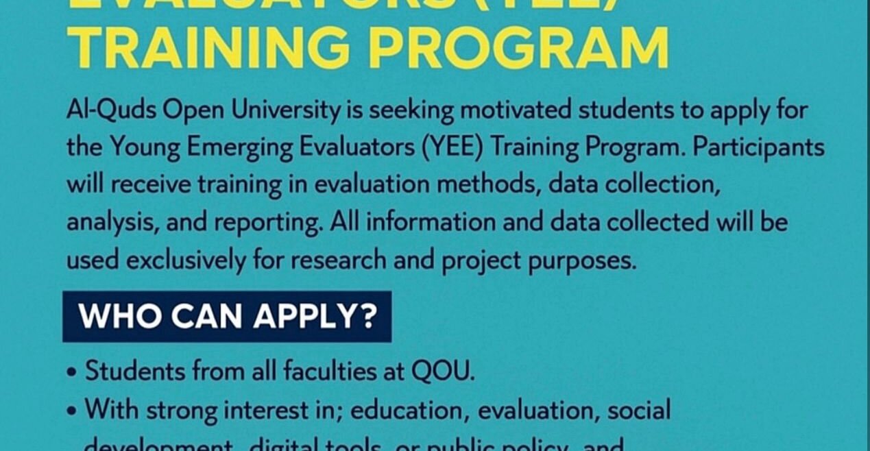 Call for Palestinian students to become a Young Emerging Evaluator
