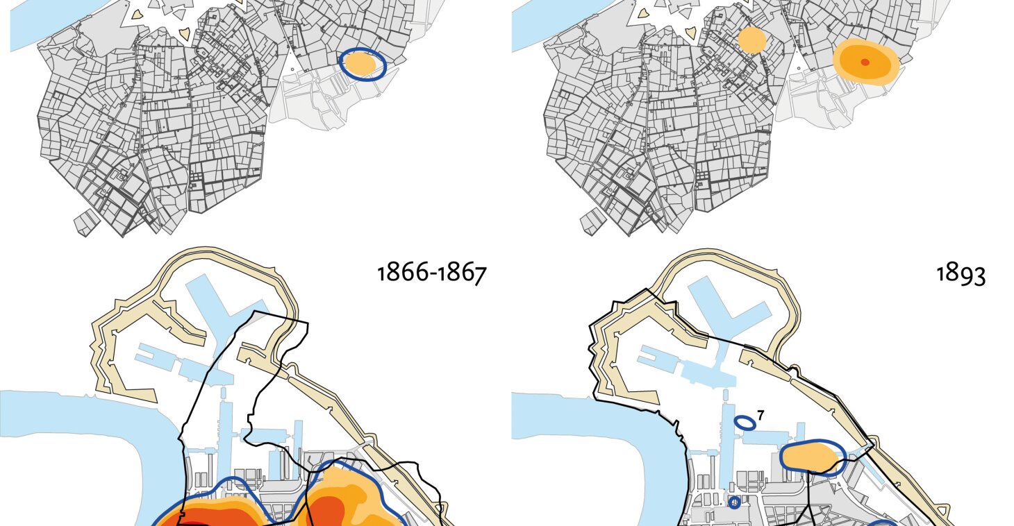 Chapter 21 - Spread of cholera epidemics for the years 1832, 1848/1849, 1866/1867 and 1893