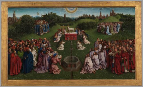 The Adoration Panel of the Ghent Altarpiece, J. &amp; H. van Eyck, ca. 1430.