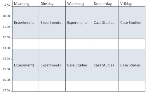 Voorbeeldrooster van de master in de politieke communicatie: december